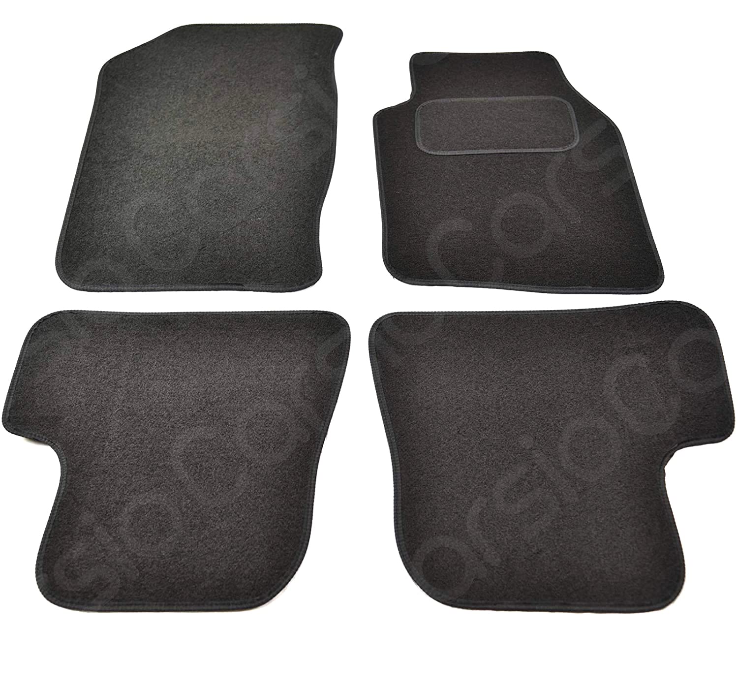 Carsio Carpet Car Mats For Peugeot 206 1998 2006 Tailored Fit Floor Mat Complete Accessory Black Custom Fitted - All Weather, Anti-Slip Backing & Black Trim
