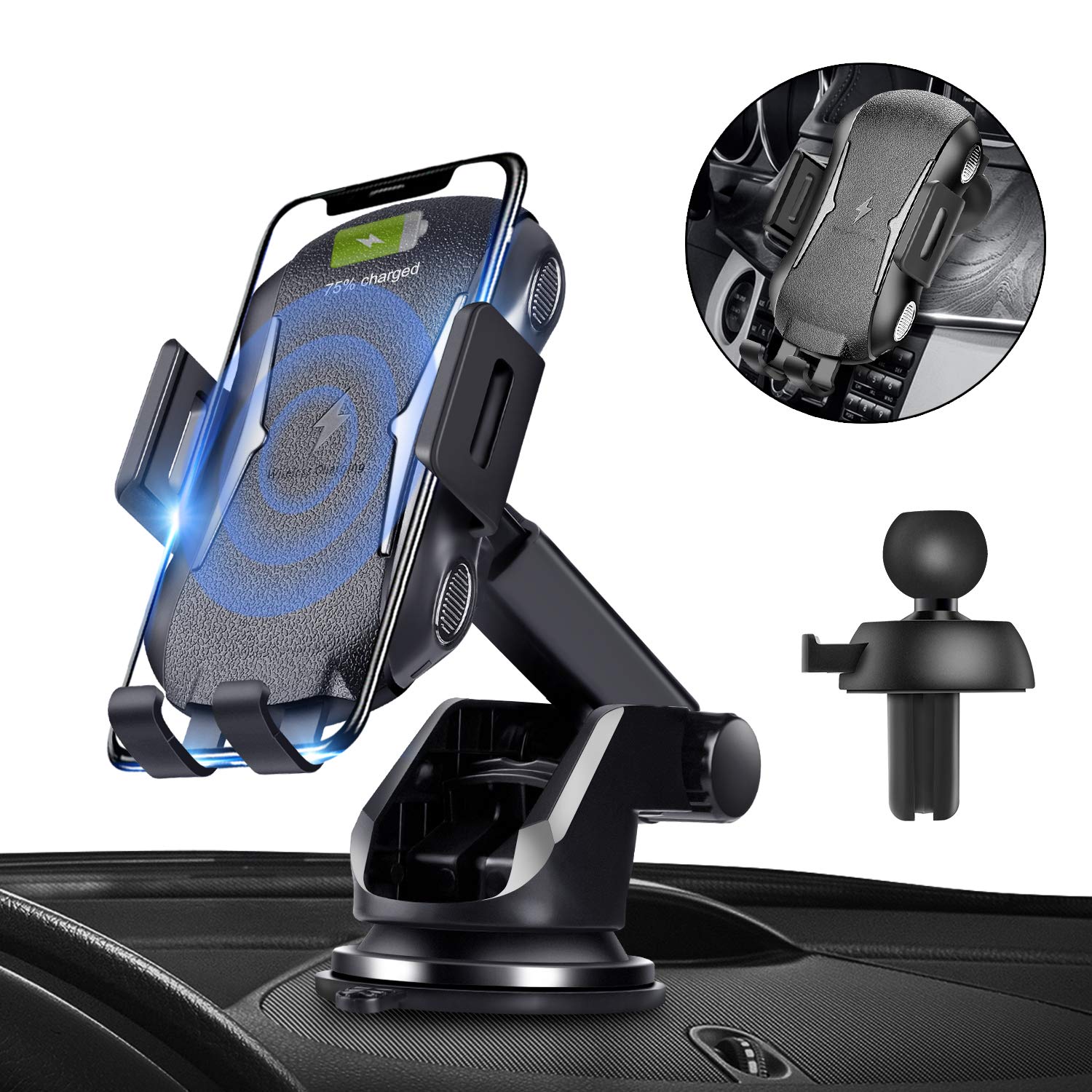 Samsung Galaxy S10/S10+/S9/S9+/S8 Automatic Clamping Qi Wireless Car