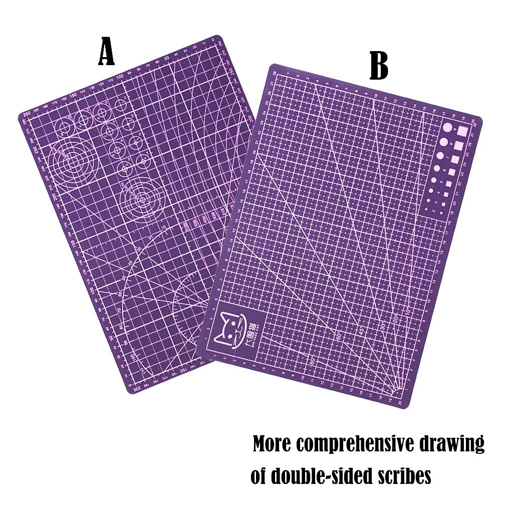 Cutting Mat A4, Self Healing Cutting Mat for Sewing, Writing, Craft Paper Carving, Double Sided Craft Mat12X 9 Inches(Purple)