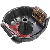 KITESSENSU 9 inch Non-Stick Cake Pans, 12 Cups Premium Fluted Pans for baking, Heavy Duty Carbon Steel Tube Baking Mold, Gray