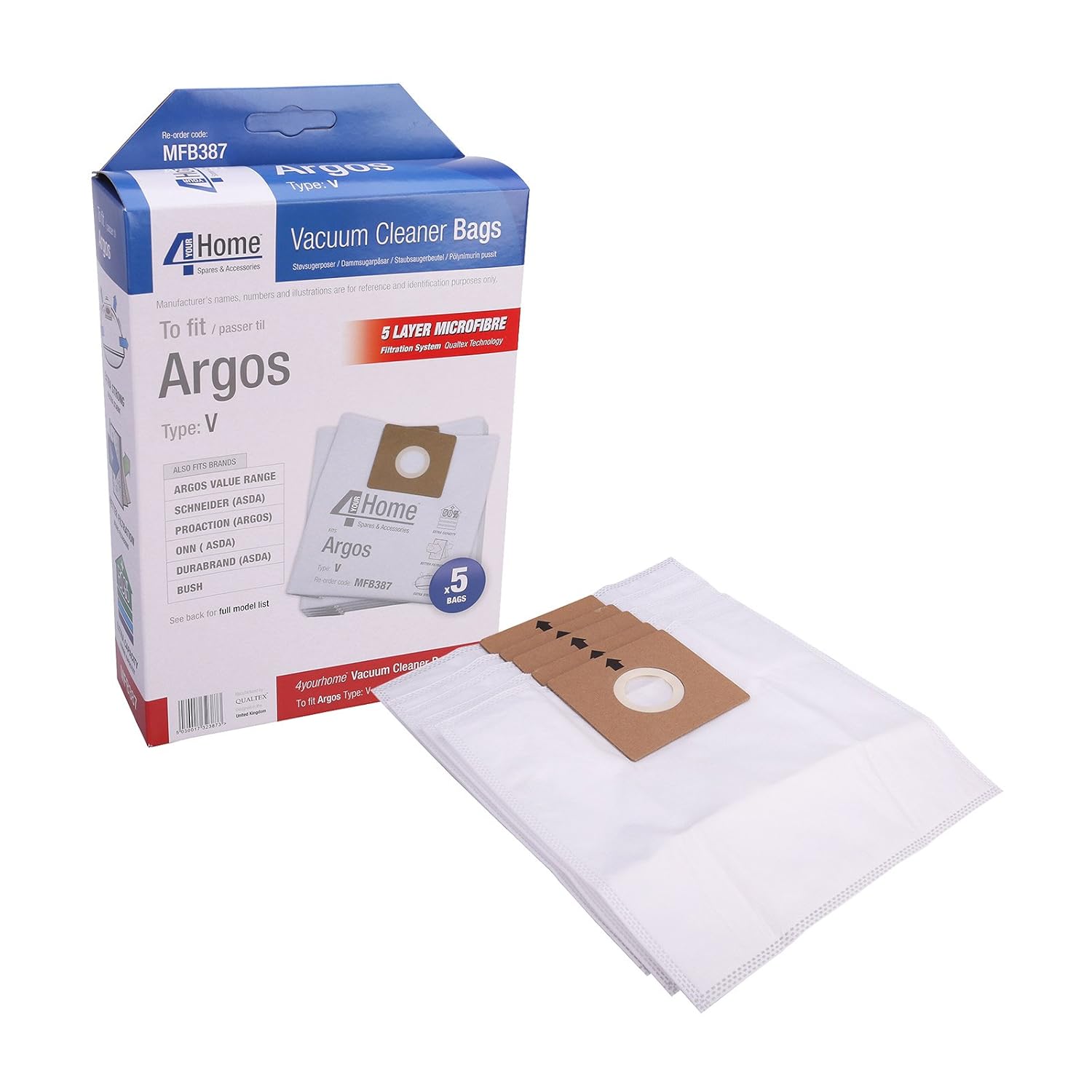 First4Spares High Filtration, Extra Capacity, Microfibre Bags For Argos