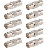 MOOKEERF 10PCS SDI Connector BNC Adapter 75 Ohm BNC Female to Female Barrel Connector for HD-SDI/3G-SDI/4K/8K SDI Video Camera Cable
