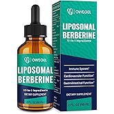 owegel Berberine HCL Supplement with Ceylon Cinnamon - Highly Absorbable Liposomal Berberine Liquid Drops 3000mg- 12 in 1 Natural Ingredients - AMPK Activator - 2 Fl Oz