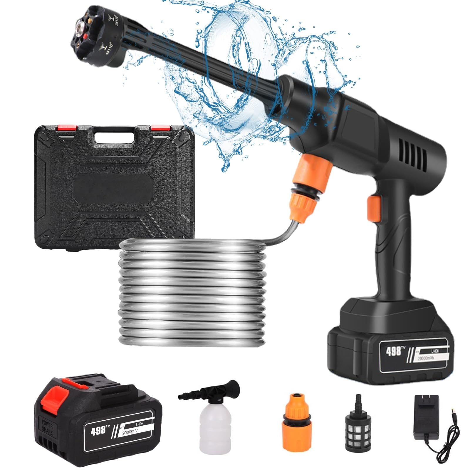Muzisst Cordless Pressure Washer 21V Portable Power Washer With 6 in 1 Muzisst Cordless Pressure Washer 21v Portable Power Washer With 6 In 1