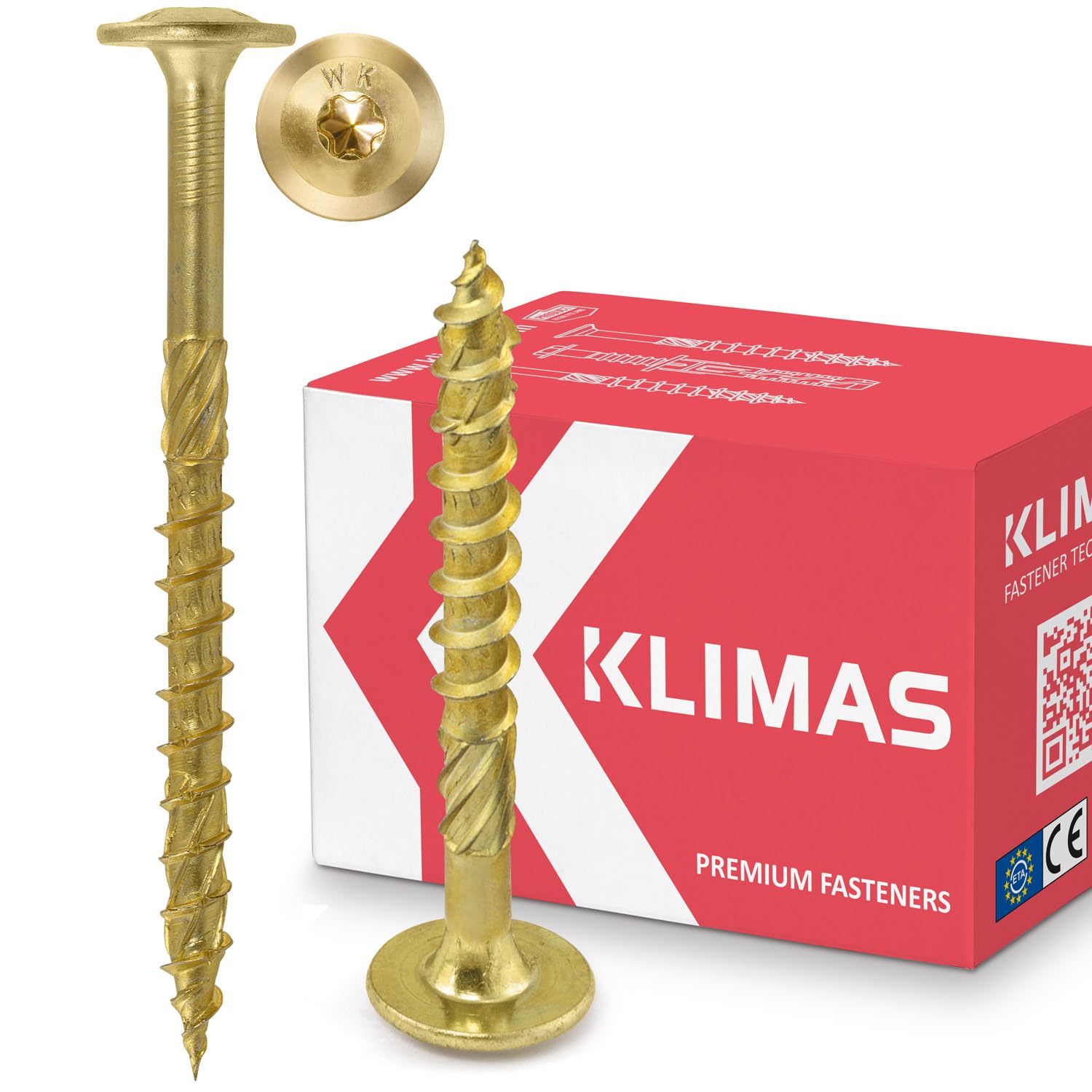 Klimas 100-Piece Set Flat Head Torx Wood Screws (6 x 60 mm, TX30)