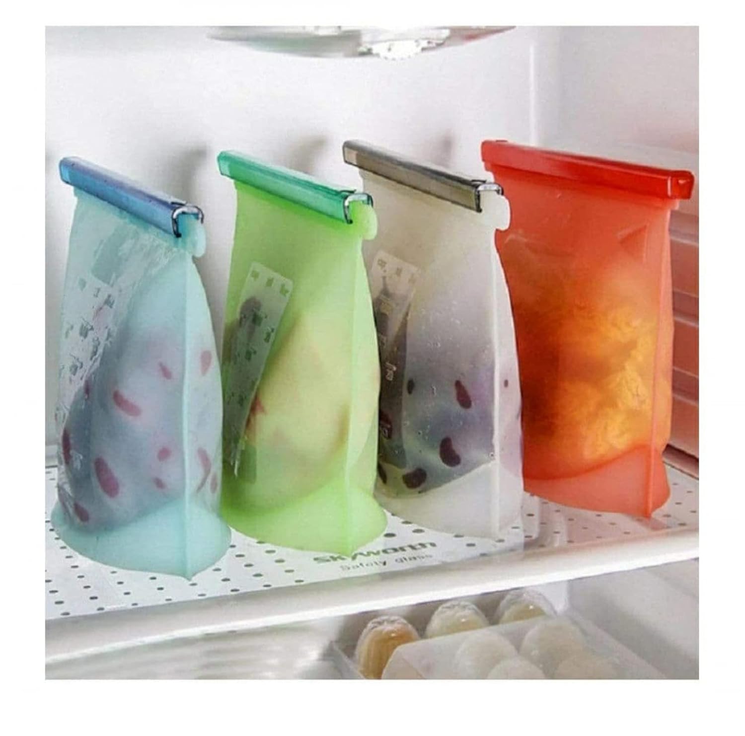 HIGH DIGNITY Reusable 1000ML Silicone Food Storage Bag Container for