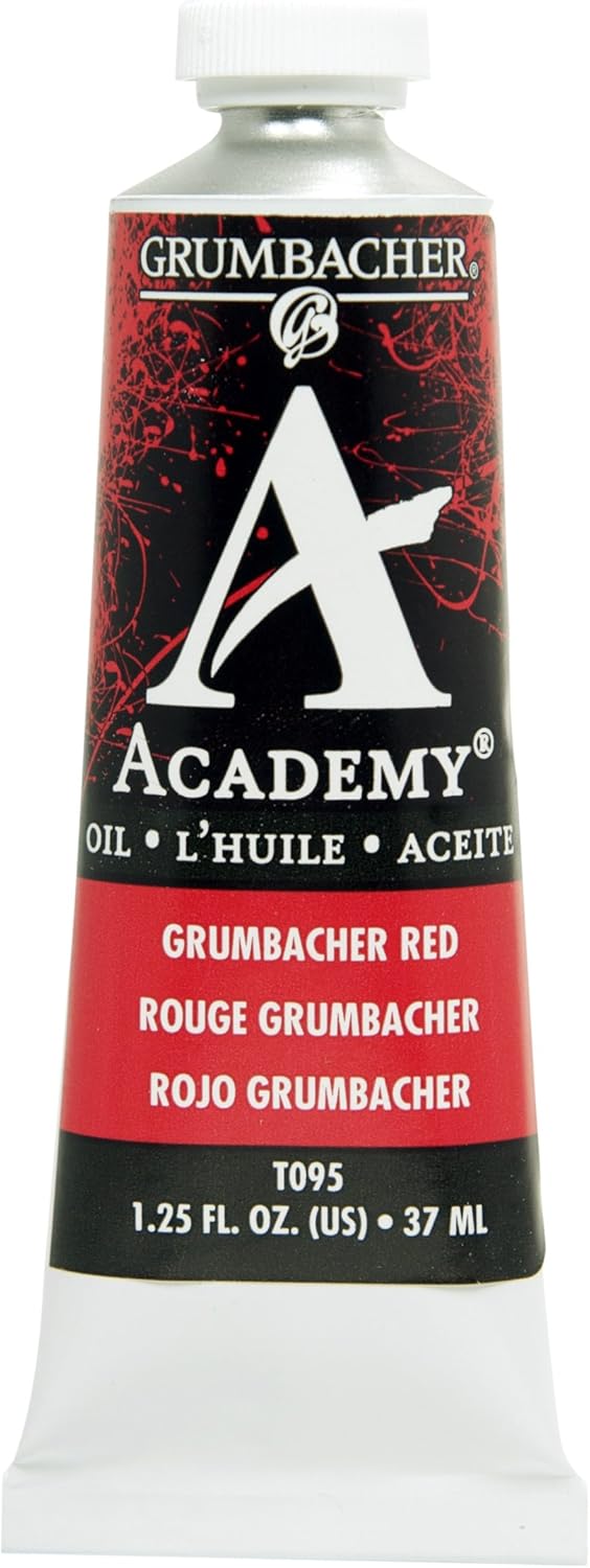 Grumbacher Academy Oil Paint, 37 ml/1.25 oz, Grumbacher Red