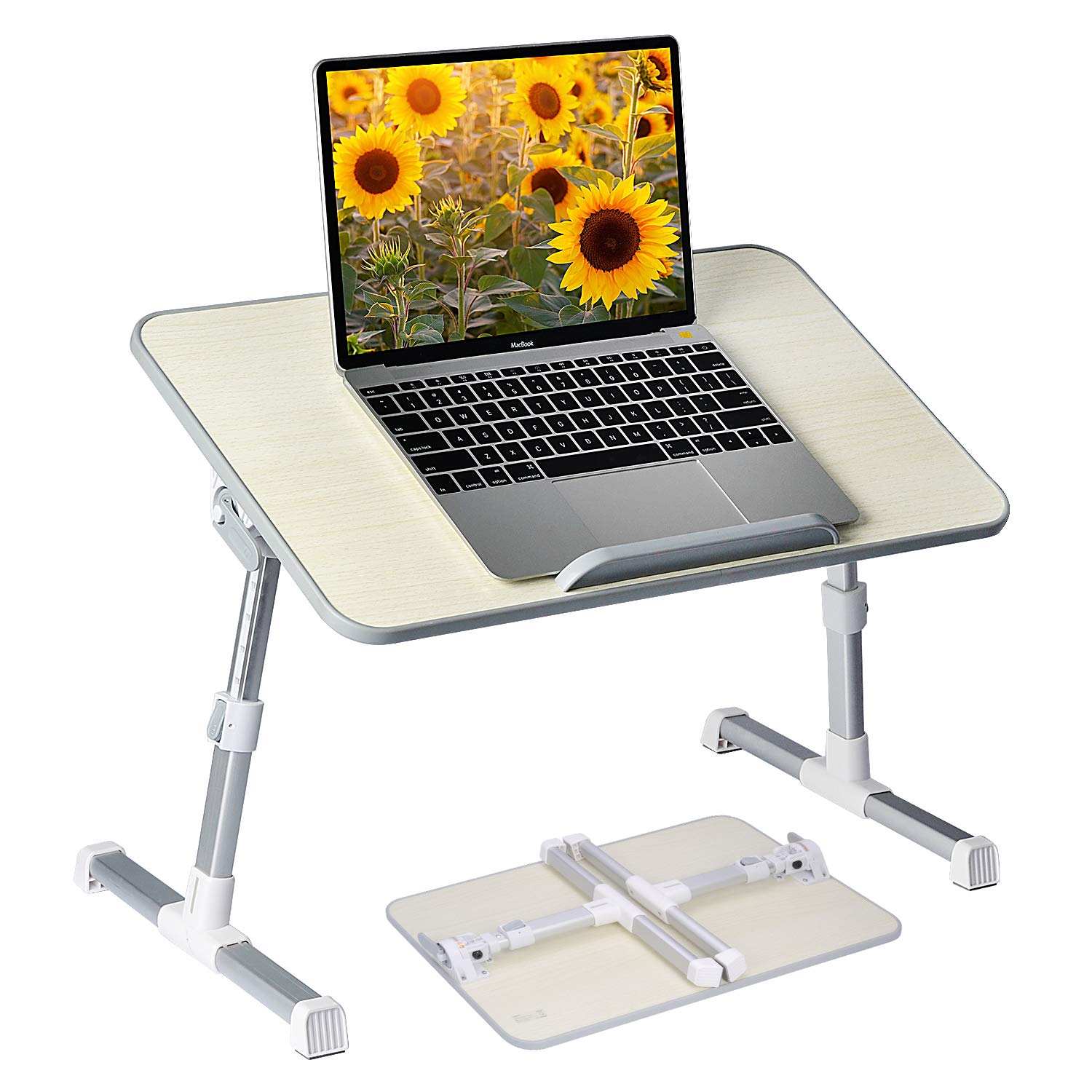 Neetto Adjustable Laptop Bed Table, Foldable Breakfast Tray, Portable