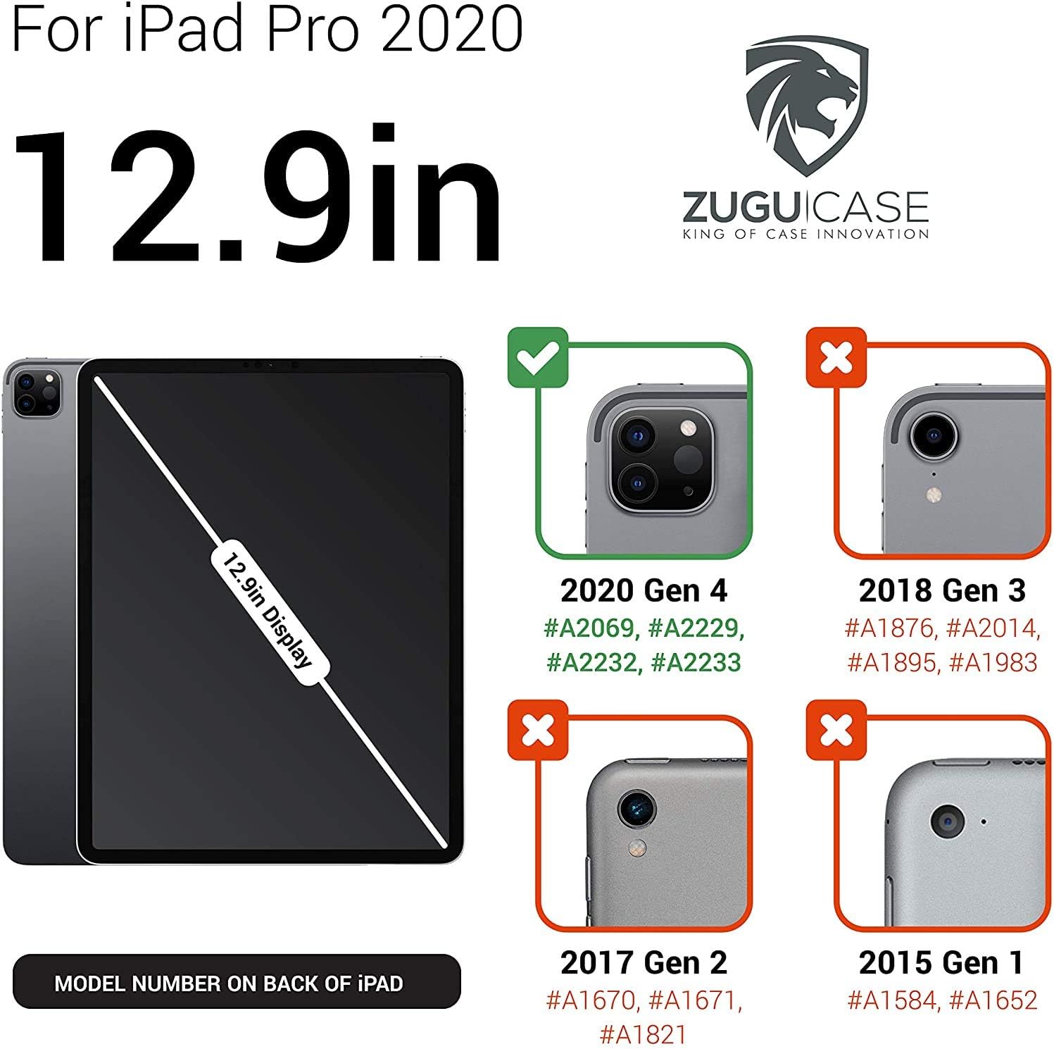 ZUGU CASE (New Model) Alpha Case for 2020 iPad Pro 12.9 inch - Ultra Slim Protective Case - Wireless Apple Pencil Charging - Convenient Magnetic Stand & Sleep/Wake Cover