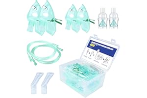YUIOCE Nebulizer Replacement Kit for Adults and Kids – Includes Nebulizer Mask and Tubing – with Large PP Storage Box