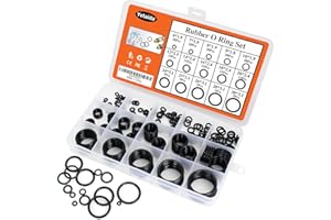 Yetaida 200pcs Rubber O Ring Set, 15 Sizes 6-30mm Silicone Washer Gasket Sealing O-Ring Kit, for Plumbing, Automotive and Faucet Repair, Air or Gas Connections, Resist Oil and Heat O-Rings with Box