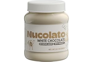 NUCOLATO | White Chocolate Spread | 12.3 oz - 350 g | Keto Friendly - No Sugar Added | Best Low Carb Dessert - Food Snacks | Perfect Topping for Cake, Bananas, Cookies, Pancakes - No Butter