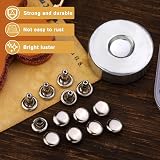 Easusy Leather Rivet Kit 50 Sets 6mm Silver Double Cap Rivets Hollow Punch Tool view 5