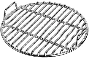 Stainless Steel Grill Grate, Extra Thick Round Grill Grates Replacement with Handle for Charcoal Smoker, Campfire, Picnic & O