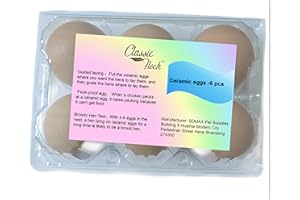 CLASSIC FLOCK Poultry Artificial Eggs - Guided Laying for Chicken Coops, Peck-Resistant Ceramic Eggs, and Broody Hen Test，6 pcs/Bag