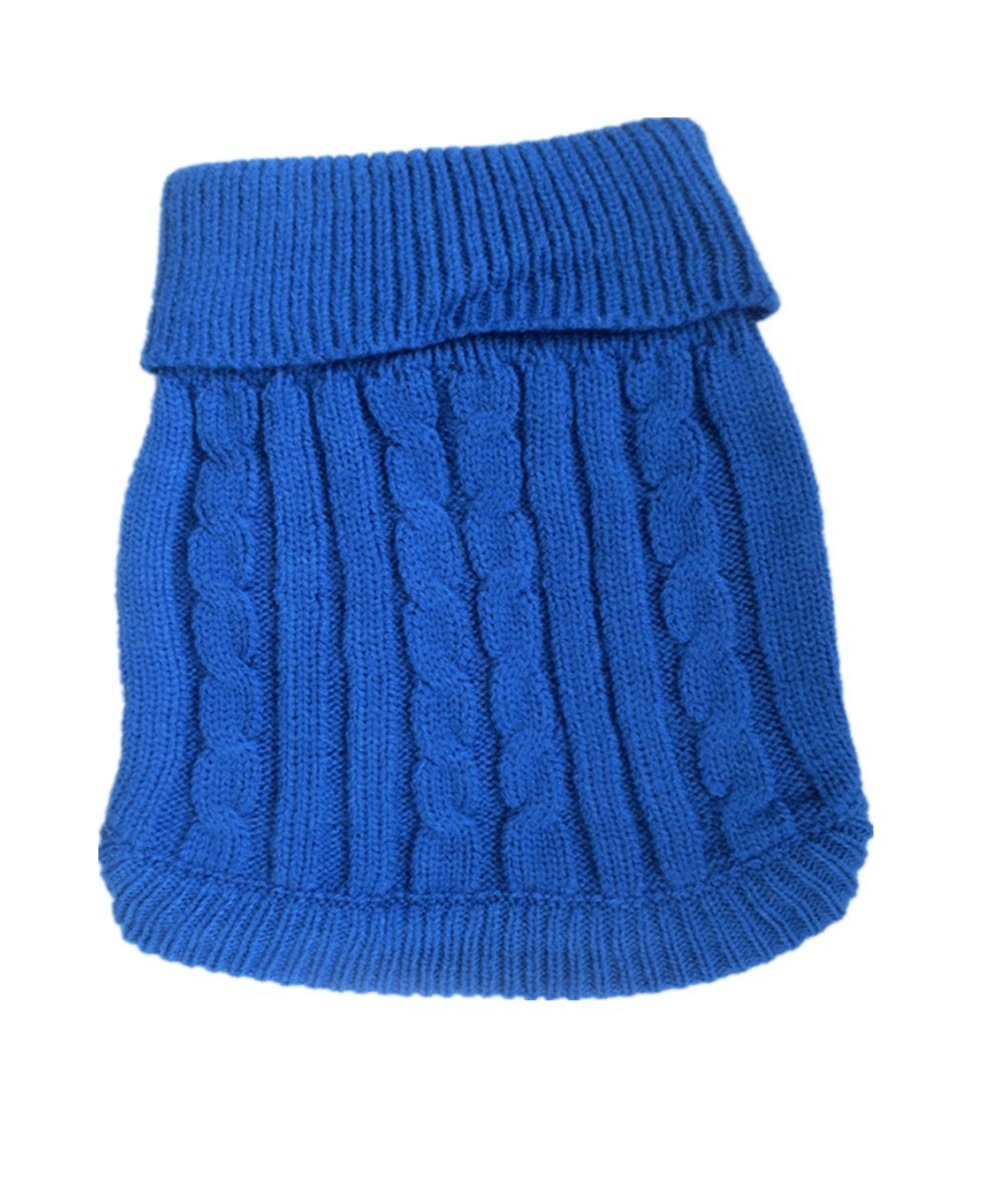 Cute Pet Puppy Cat Dog Warm Jumper Sweater Knitwear Coat Apparel Vest Clothes for Small Medium Breeds Autumn Winter(L,Blue)