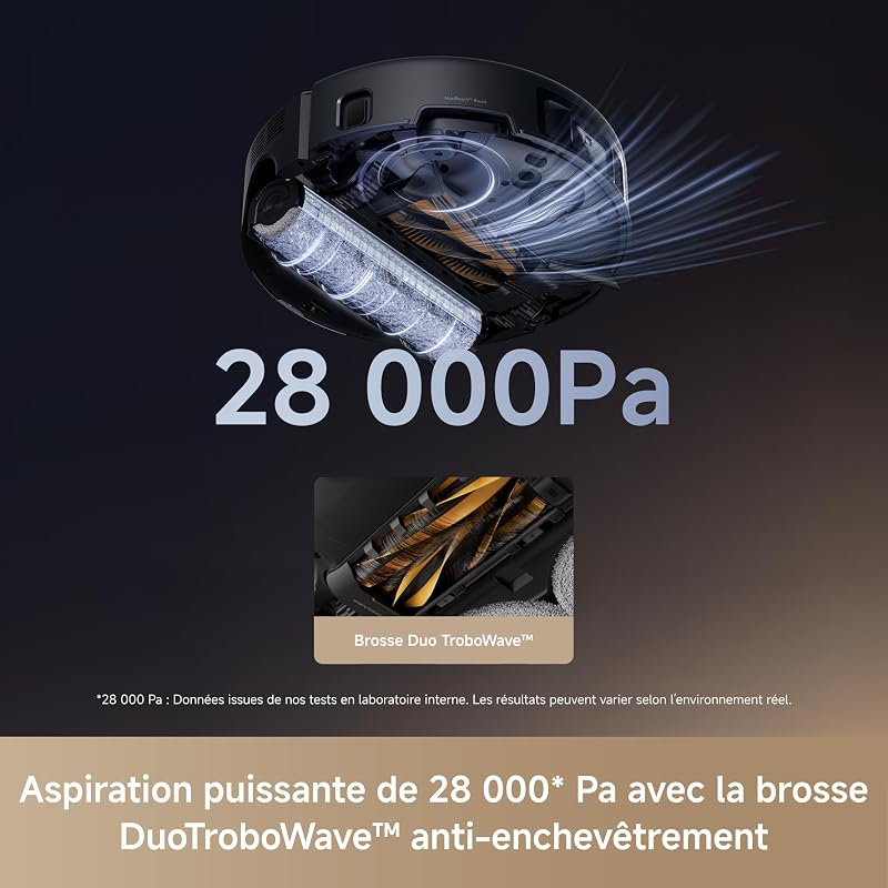 Z60 Ultra Roller Complete, Robot Aspirateur Laveur, Noir