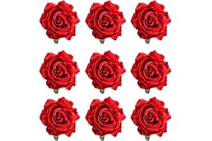 inSowni 9 Pack Big Rose Flower Hair Clips Brooch Pins Accessories for Women Girl Bridal (9PCS S2)