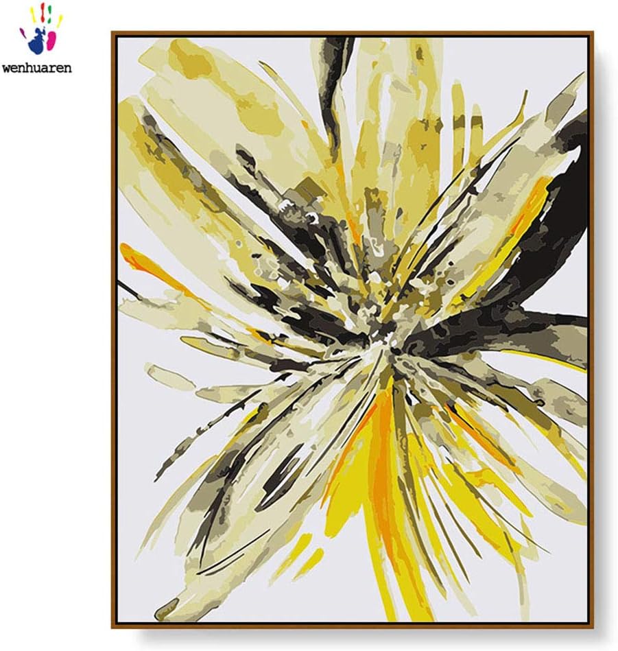 Paint by Number Kits Canvas DIY Oil Painting for Kids, Students, Adults Beginner with Brushes and Acrylic Pigment -Abstract Floral Lily Flower (9312, 16x20 with Frame)