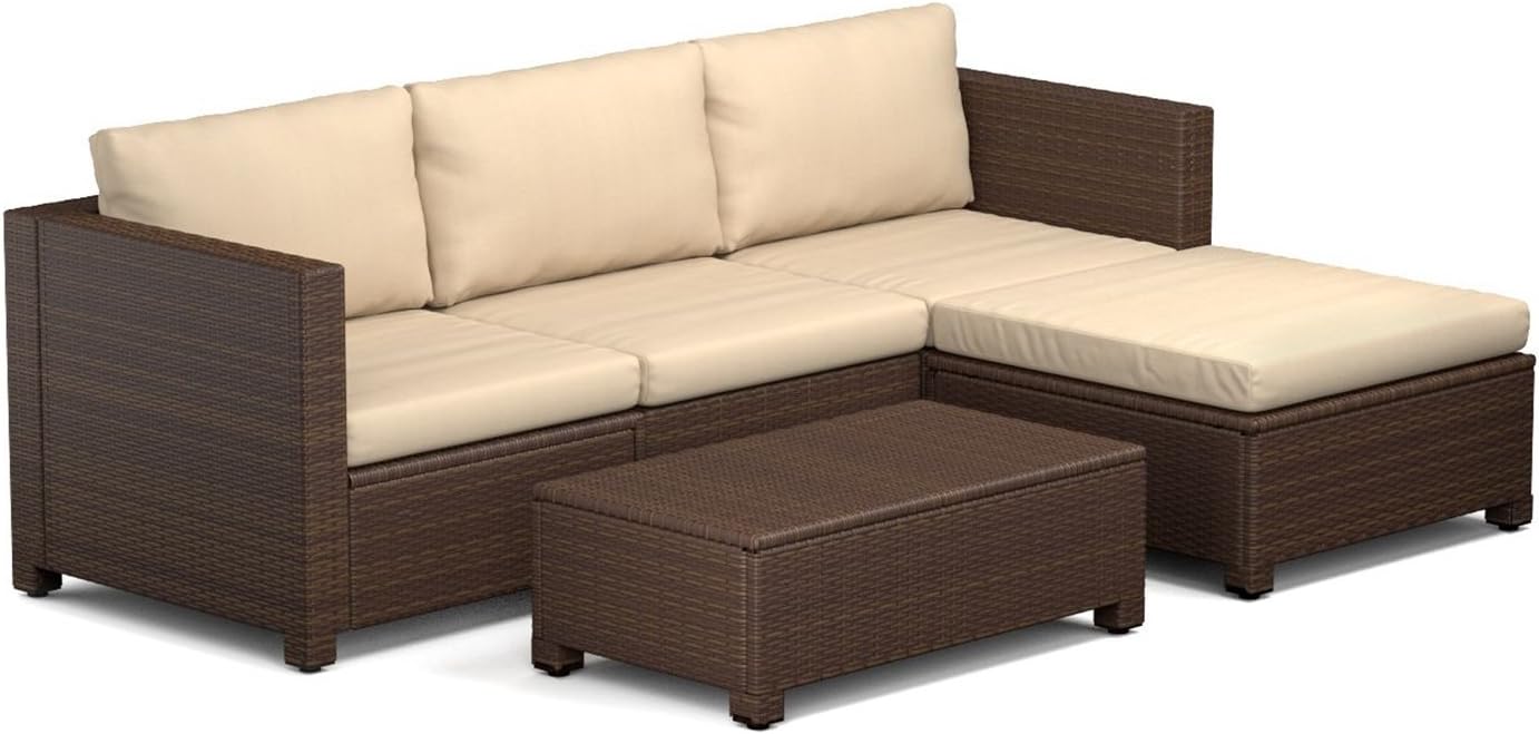 Mercury Row Lachesis 5 Piece Sectional Patio Furniture Set Brown Amazon Ca Patio Lawn Garden