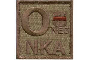 LEGEEON Tan Coyote ONEG O- NKA Blood Type IFAK No Knows Allergies Morale Army Tactical Touch Fastener Patch