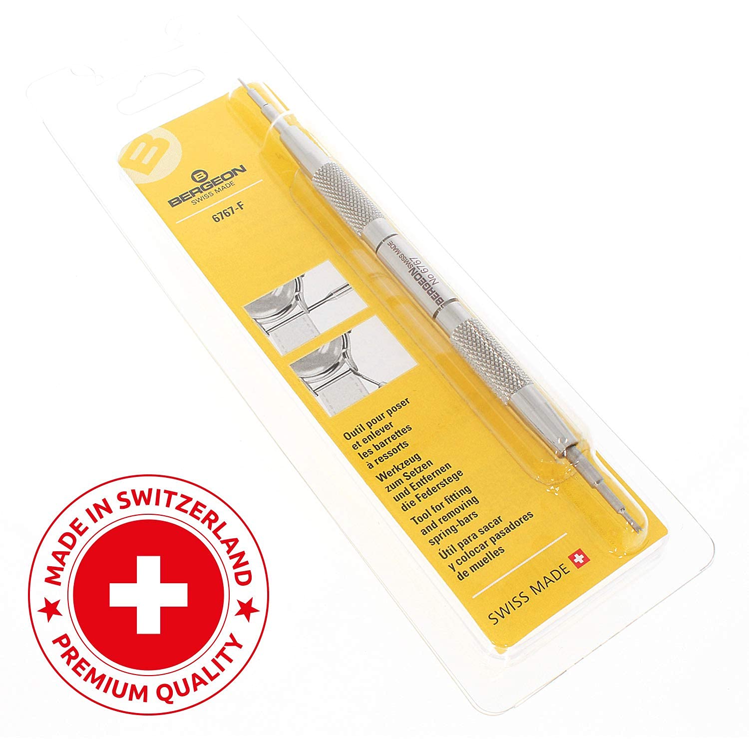 BERGEON Watch Spring Bar Tool 6767 Professional Watchmaker Tool Length 145mm Mandrel 0.8mm