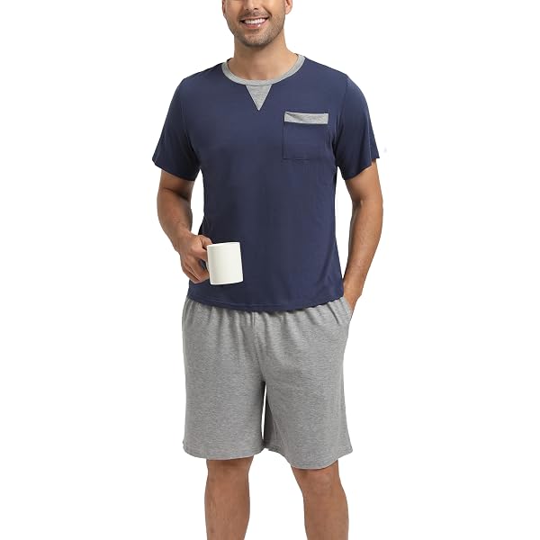 Men's Cotton Shorts & T-Shirt Pyjama Set - Sleeveless Summer Nightwear, Sizes S-2XL 12 thumbnail image
