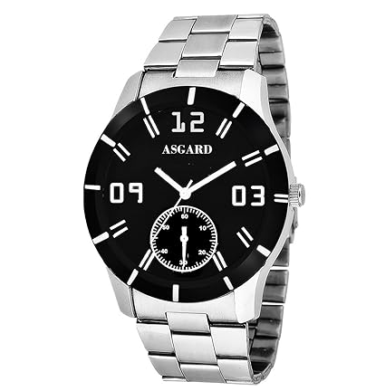 ASGARD� Royal Black Dial Chain Watch For Men, Boys-SIL-CHAIN-605