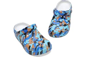 Mallaza Boys Girls Camo Garden Clogs: Comfortable Slip-On Beach Sandals for Littele Kid/Big Kids and Sizes
