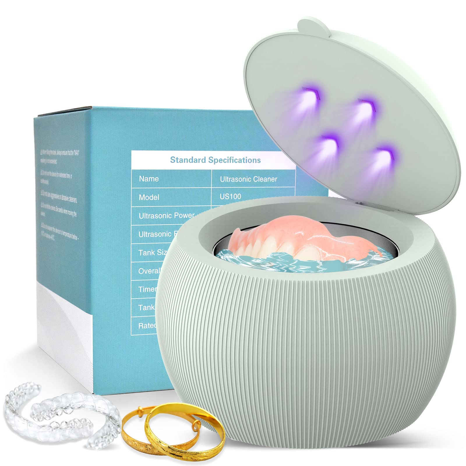 Voraiya Ultrasonic UV Retainer Cleaner, Ultrasonic Cleaner for Dentures ...