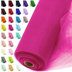 54" by 20 Yards Hot Pink Tulle Fabric Rolls - Tutu