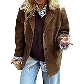 MANGMAO Suede Jacket Y2k Outerwear Brown Faux Leather Jacket Women Fall Fashion 2024 Trendy Old Money Oversized Blazers