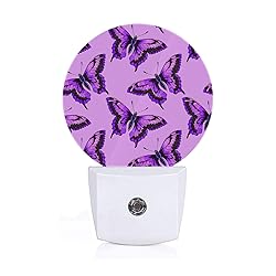 Axayaz Purple Butterflies Night Light Moths Animal