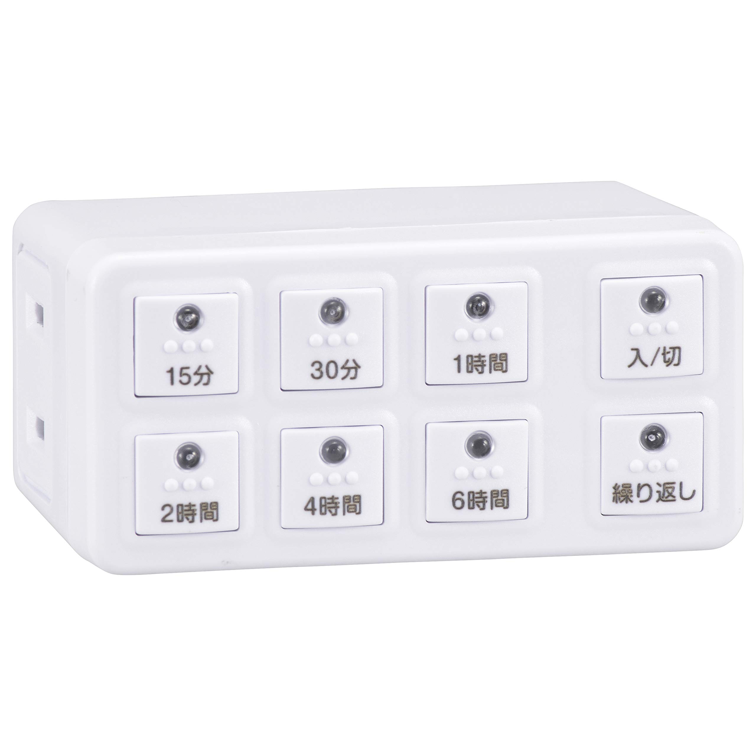 オーム電機 ボタン式デジタルタイマー タイマーコンセント AB6H HS-AB6H 04-8883商品画像