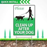 Anley Yard Sign No Pooping Dogs 12x9 with Metal H Stake Stand Outdoor view 4
