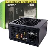 JUSTOP 700W ATX Power Supply PSU 120mm Fan 8-Pin 12V 6+2 Pin PCI-E 6x SATA view 2