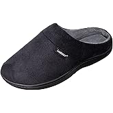 isotoner Men's Open Back Slipper with Memory Foam and Indoor/Outdoor Sole