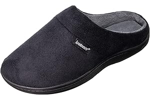 isotoner Men's Open Back Slipper with Memory Foam and Indoor/Outdoor Sole