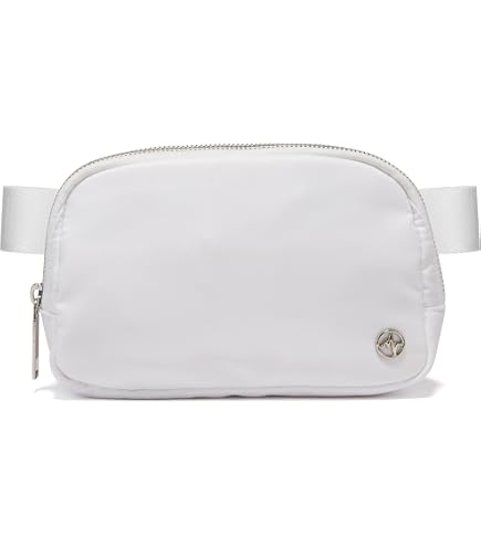 Pander Belt Bag Large 2L, Nylon Fanny Pack Purse for Women and Men with Adjustable Strap, White Opal