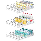 3 Pack Drink Organizer for Fridge, Self Pushing Fridge Drink Organizer | Self Pushing Soda Dispenser for Refrigerator, Automatic Drink Dispenser for Fridge, Holds up to 75 Cans (15 Rows)