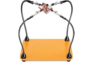 KLSKKJ Magnetic Helping Hands Soldering Station, Third Hand Soldering Tool 4 Flexible Arms Solder Holder Helping Hand for Electronic Repair Soldering Jewelry Crafts
