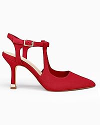 Coutgo Womens High Heels Pointed Toe Ankle Strap