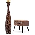 Leewadee Large Brown Light Brown Home Decor Floor Vase – Wooden 41 inches Tall Farmhouse Decor Flower Holder for Fake Plant and Pampas Grass