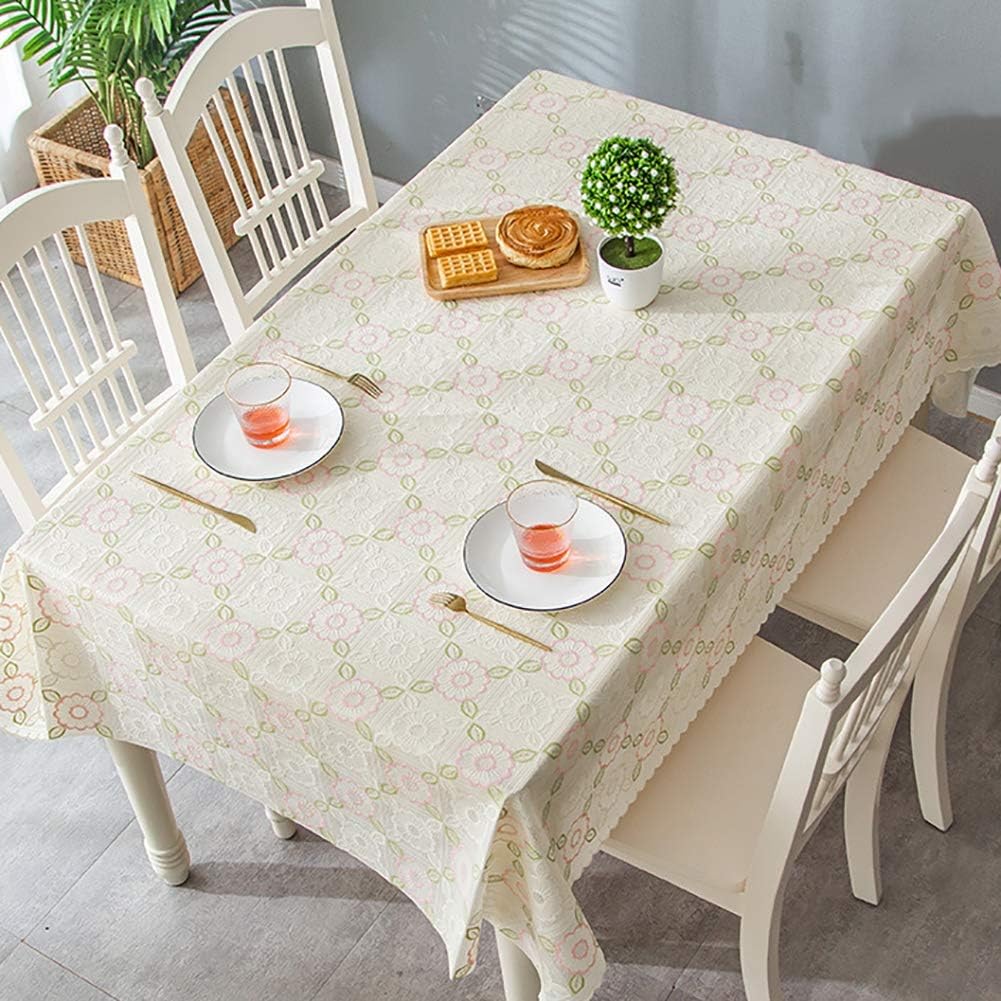 KKJJ PVC Tablecloth Waterproof Oilproof And Anti-Scalding Plastic Dining Desk Mats, Soft Glass Tea Table Mats, Thick Table Protector for Dining Room,C,80 * 80CM