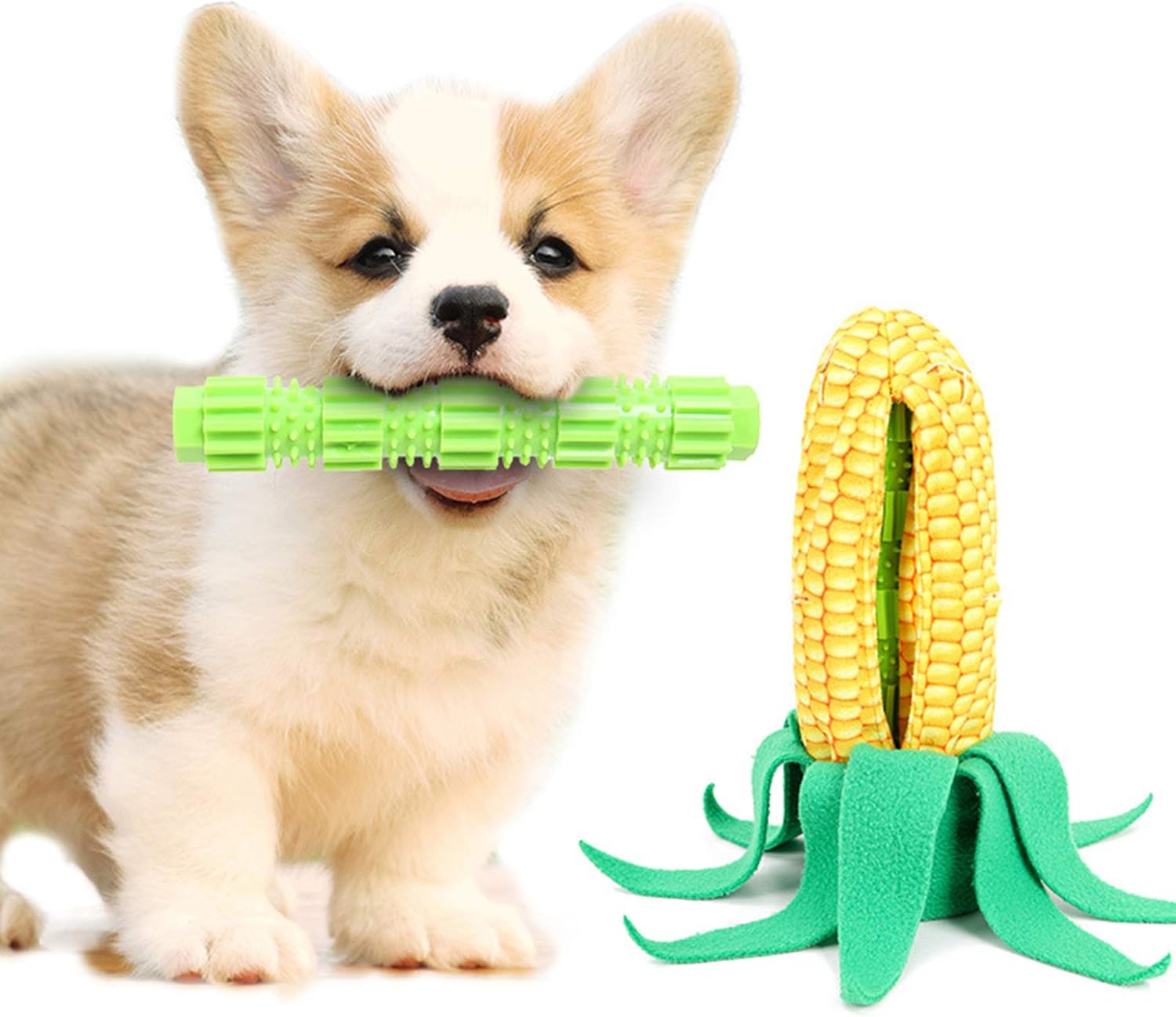 Pet Supplies SOONHUA 2in1 Dog Snuffle Corn Toy with Chew Toy Inside, Pet Treats Slow Feeding