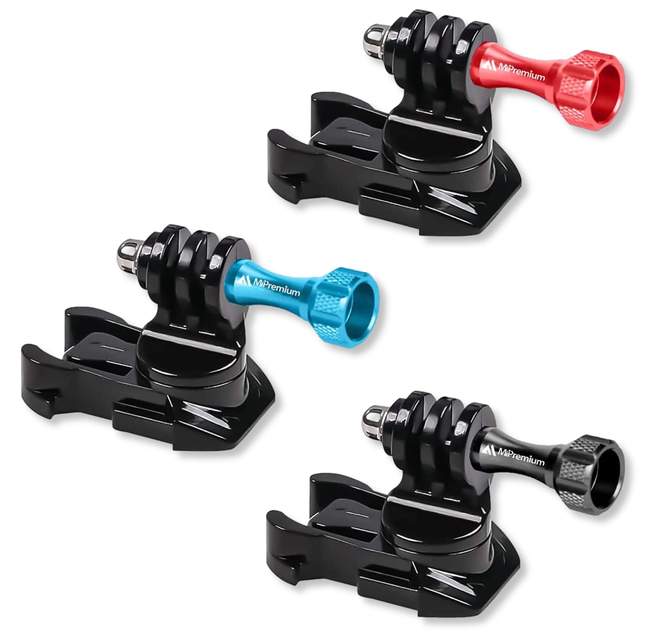 MiPremium Helmet Buckle Mount Adapter for GoPro Hero 13 12 11 10 9 8 7 6 5 4 3 Black Silver Session & Other Action Camera Accessories. 360 Degree Quick Release Swivel Mounting Accessory & Thumbscrew