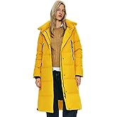 Orolay Women's Thickened Long Down Jacket Winter Down Coat Hooded Puffer Jacket with Side Zipper