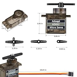 Adeept AD002 2 Pcs 90S 9G Micro Servo Motor, Metal