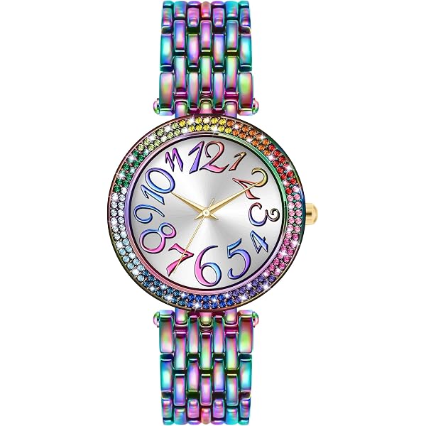 Belair Swiss Made Womens Watch 24mm Case Rainbow Number Steel Band - New Battery Belair Swiss Made Womens Watch 24mm Case | Mercari main image 4