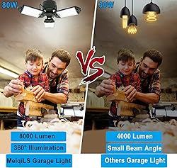 LED Garage Light, 80W 8000 Lumen Ceiling Lights